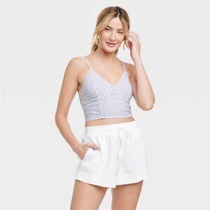 Women's Slim Fit Linen Tank Top - Universal
Thread™ Blue Striped L